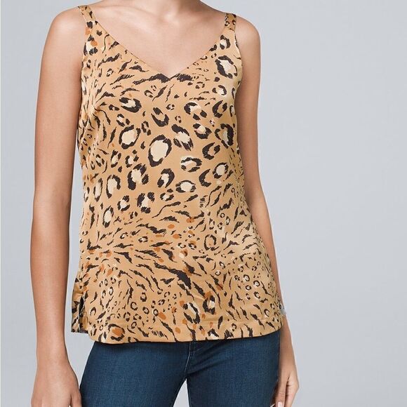 NWT WHITE HOUSE BLACK MARKET Leopard Tank Top - Picture 1 of 3